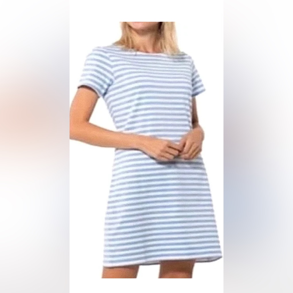 Sail To Sable Blue And White Striped Dress